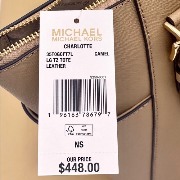 MICHAEL KORS CHARLOTTE LARGE TOP ZIP TOTE AND Wallet Set - Picture 9 of 10